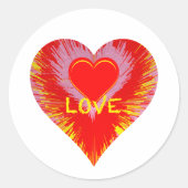 Bursting Heart Ronde Sticker (Voorkant)