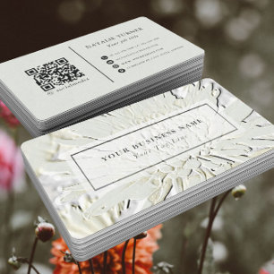 ©Bursting Joy/ Embossed-achtige bloemenontwerp Visitekaartje