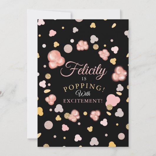 Bursting Popcorn Baby shower Invitation Kaart (Voorkant)