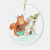 Burt en Yule Log Keramisch Ornament (Links)