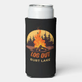 Burt Lake Michigan Kampvuur Seltzer Blikjeskoeler (Seltzer Achterkant)