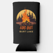 Burt Lake Michigan Kampvuur Seltzer Blikjeskoeler (Achterkant)