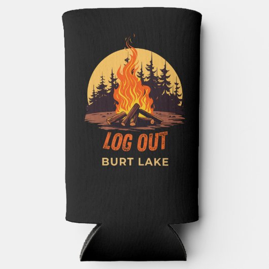Burt Lake Michigan Kampvuur Seltzer Blikjeskoeler (Voorkant)