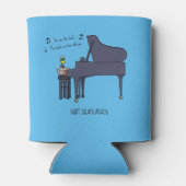 Burt Quackarach Eend Grappige Pianospeler Kunstwer Blikjeskoeler (Achterkant)