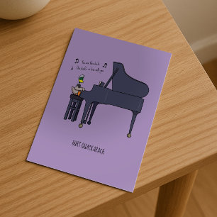 Burt Quackarach Eend Grappige Pianospeler Kunstwer Briefkaart