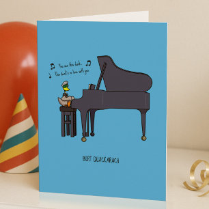 Burt Quackarach Eend Grappige Pianospeler Kunstwer Kaart