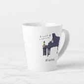 Burt Quackarach Eend Grappige Pianospeler Kunstwer Latte Mok (Rechterhoek)