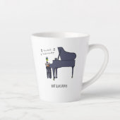 Burt Quackarach Eend Grappige Pianospeler Kunstwer Latte Mok (Rechts)