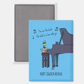 Burt Quackarach Eend Grappige Pianospeler Kunstwer Magneet (Voorkant / Achterkant)