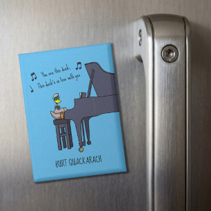 Burt Quackarach Eend Grappige Pianospeler Kunstwer Magneet