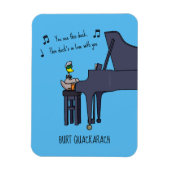 Burt Quackarach Eend Grappige Pianospeler Kunstwer Magneet (Verticaal)