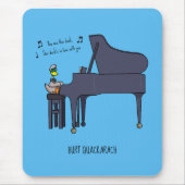 Burt Quackarach Eend Grappige Pianospeler Kunstwer Muismat (Voorkant)