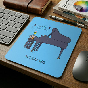 Burt Quackarach Eend Grappige Pianospeler Kunstwer Muismat