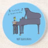 Burt Quackarach Eend Grappige Pianospeler Kunstwer Zandsteen Onderzetter (Voorkant)