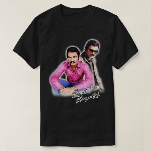 Burt Reynolds Retro 70s Stijl T-shirt (Design voorkant)