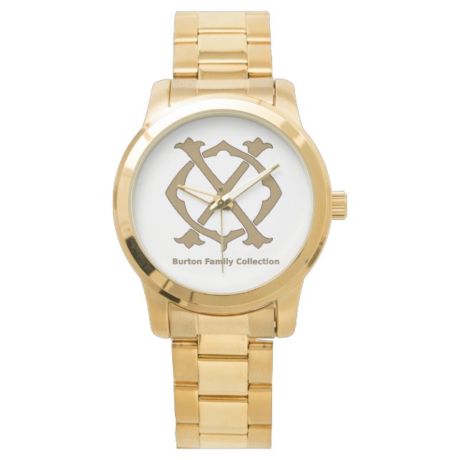 Burton Familie Oversized Gouden Armband Horloge (Voorkant)