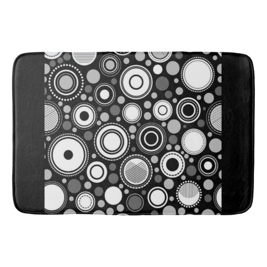 Burton Family Collectie Zwart Grijs Wit Badmat (Voorkant)