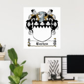 Burton Family Crest Poster (Thuiskantoor)