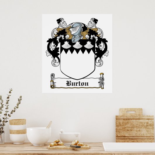 Burton Family Crest Poster (Keuken)