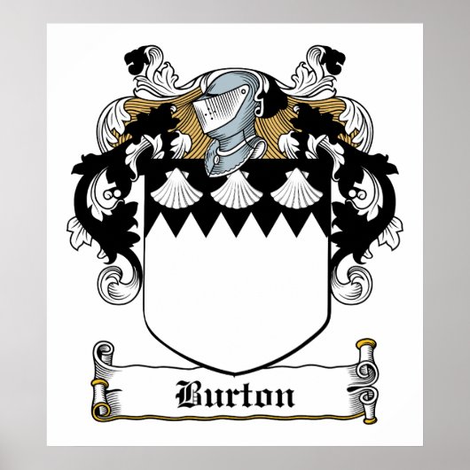 Burton Family Crest Poster (Voorkant)