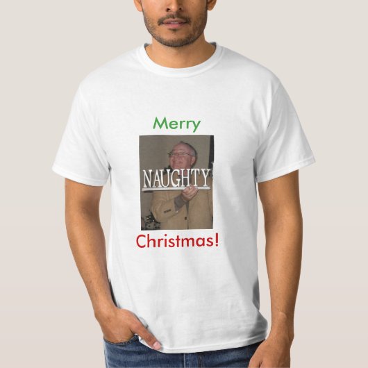 Burton naughty, Merry, Kerstmis. T-shirt (Voorkant)