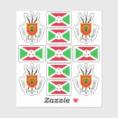 Burundese nationale symbolen/wapenschild en vlagge sticker (Vel)