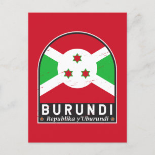 Burundese vlag embleem noodlijdende Vintage Briefkaart