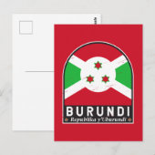 Burundese vlag embleem noodlijdende Vintage Briefkaart (Voorkant / Achterkant)