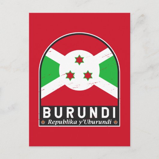Burundese vlag embleem noodlijdende Vintage Briefkaart (Voorkant)