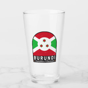 Burundese vlag embleem noodlijdende Vintage Glas