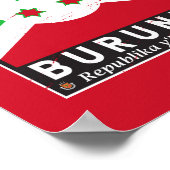 Burundese vlag embleem noodlijdende Vintage Poster (Hoek)