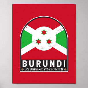Burundese vlag embleem noodlijdende Vintage Poster