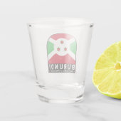 Burundese vlag embleem noodlijdende Vintage Shot Glas (Achterkant)