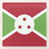 Burundese vlag glazen onderzetter (Voorkant)