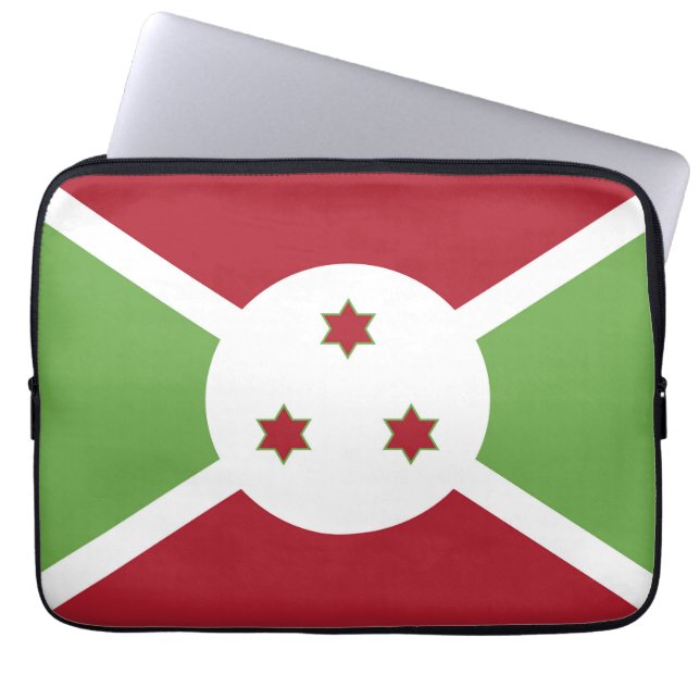 Burundese vlag laptop sleeve (Voorkant)