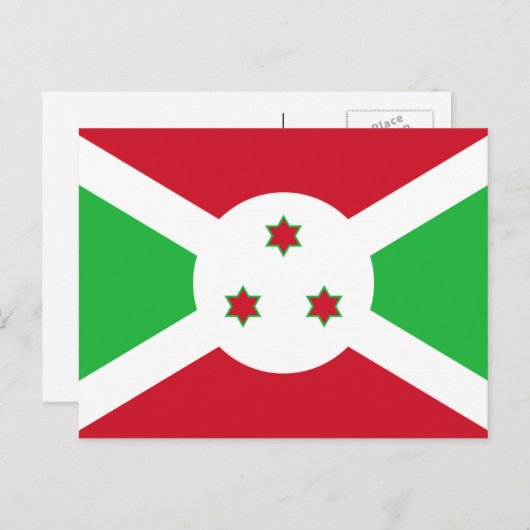 Burundese vlag, vlag van Burundi Briefkaart (Voorkant / Achterkant)