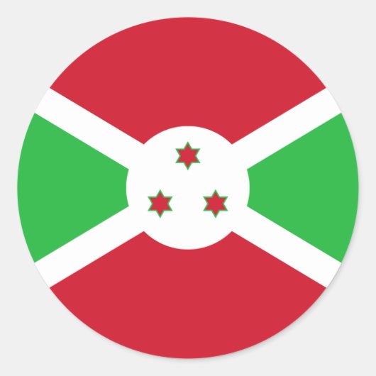Burundese vlag, vlag van Burundi Ronde Sticker (Voorkant)