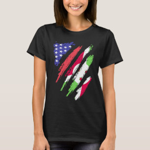 Burundi American Patriot Grown Heart Flag Stripes T-shirt