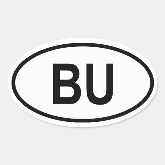 Burundi "BU" Ovale Sticker (Voorkant)
