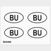 Burundi "BU" Ovale Sticker (Vel)