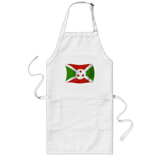 Burundi Flag Apron Lang Schort (Voorkant)