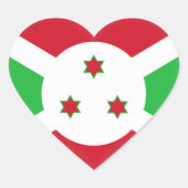 Burundi Flag Hart Sticker (Voorkant)