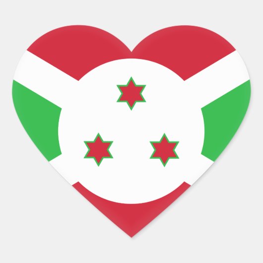 Burundi Flag Hart Sticker (Voorkant)