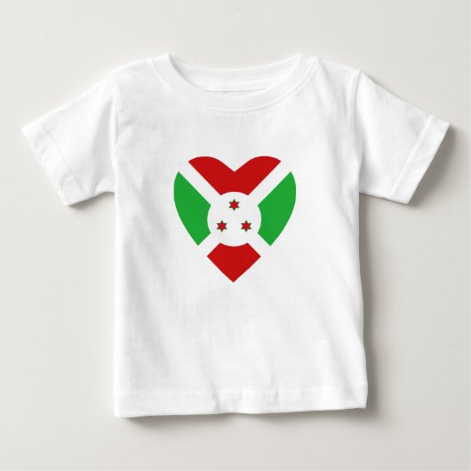 Burundi Flag Heart T-Shirt (Voorkant)