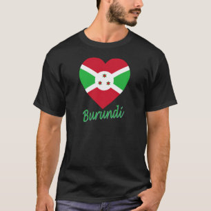 Burundi Flag Heart T-shirt