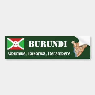 Burundi Flag + Map Bumpersticker