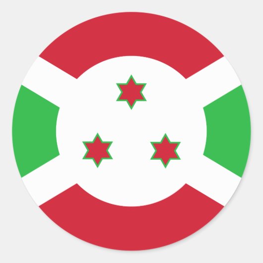 Burundi Flag Ronde Sticker (Voorkant)