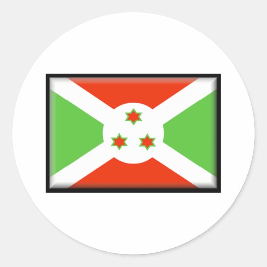 Burundi Flag Ronde Sticker (Voorkant)