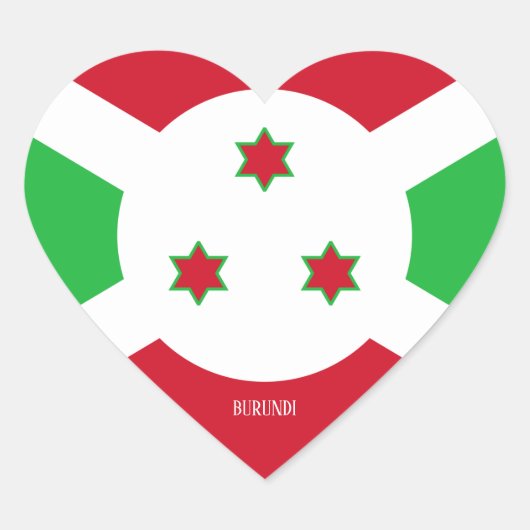 Burundi Flag Splendid Patriotic Hart Sticker (Voorkant)