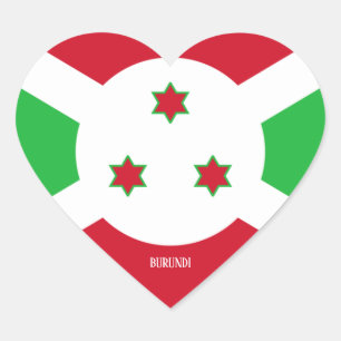Burundi Flag Splendid Patriotic Hart Sticker